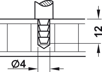 rælingholder, Hylderælingsystem, til 1 rælingstang 6 mm, midterstykke