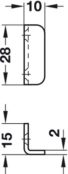 Glastür-Hebelverschluss, mit Stiftzylinder, Dornmaß 26 mm, kundenspezifische Schließanlage HS/GHS