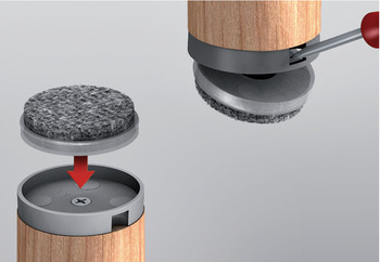 Möbelgleiter, rund, zum Eindrücken Durchmesser 20–50 mm