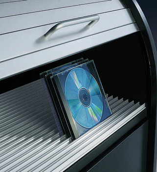 CD-/DVD-opbevaringssystem, aluminiumprofil, sølvfarvet eloxeret