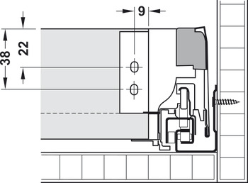 skuffesæt, Blum Tandembox antaro, med korpusskinne Blumotion / Tip-On Blumotion, systemhøjde N, sarghøjde 68 mm