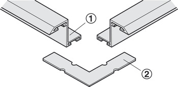hjørnesamlebeslag, til Z-rammeprofil aluminium ventilationsgitter, kan sættes individuelt sammen