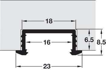 indbygningsprofil, Häfele Loox profil 1190 til LED-bånd 10 mm