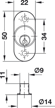 trykcylinder, med stiftcylinder, normalprofil kundespecifik