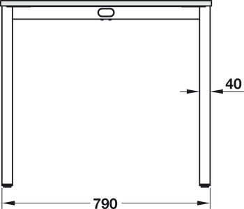 Komplet sæt Idea H-flatline, rektangulært, bordstelsystem