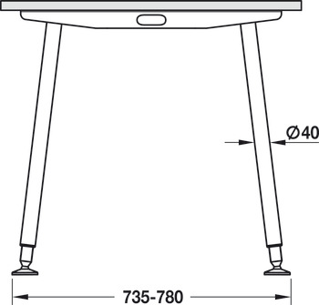 Komplet sæt Idea A-flatline, rektangulært, bordstelsystem