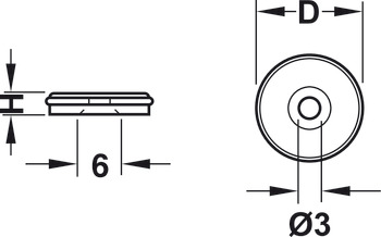 Basiselement, rund, til glideindsatser med en diameter på 17-50 mm