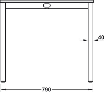 sidedel, til Idea H-flatline, kvadratiske bordben