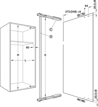 svingdørsbeslag, Swingfront 20 FB, til træ- eller smalle aluminiumrammedøre