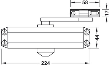 overliggende dørlukker, Startec HS 950, med stænger, EN 3