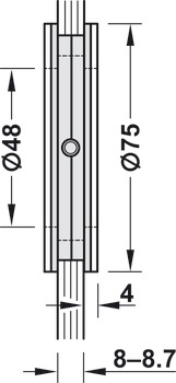 Skydedørs-skålegreb, FSB, model 4256