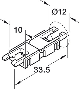 clipsamling, til Häfele Loox5 LED-bånd 8 mm 2-pol. (monokrom)