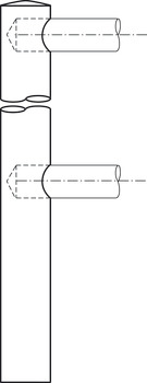 rælingholder, Hylderælingsystem, til 2 rælingstænger 10 mm, midterstykke