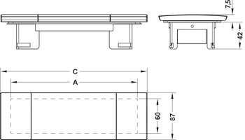 Indbygningsramme med designafdækning, til modulært stikdåseelement, paneltykkelse fra 10 mm