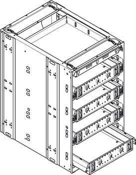 Stålcontainer, Häfele Quick-Kit-600, højdeinddeling 1-3-3-3-3