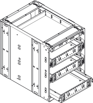 Stålcontainer, Häfele Quick-Kit-600, højdeinddeling 1-3-3-3