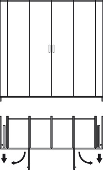 Pocket doors af træ, Häfele Slido F-Line72 60B, sæt