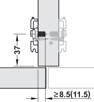 krydsmontageplade, Clip/Clip Top, til påskruning med formonterede euro-skruer
