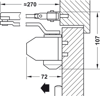 overliggende dørlukker, Startec HS 950, med stænger, EN 3