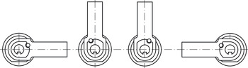 Tungelås, Kaba 8, med stiftcylinder, møtrikmontage, lågetykkelse ≤ 24 mm