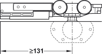 skydedørsbeslag, Häfele Slido F-Line16 80A, indeniliggende front, sæt