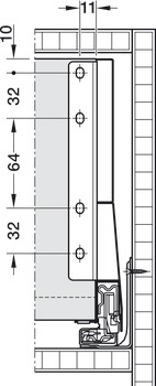 frontudtrækssæt, Blum Tandembox antaro, med korpusskinne Blumotion, ræling C, systemhøjde M, sarghøjde 83 mm