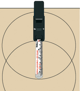 Hængselmål, Sola Talmeter, med kombineret markering og målekanter