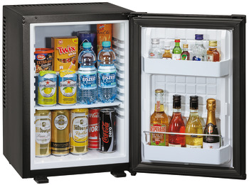 køleskab, minibar, 40 liter, med Peltier-teknologi, lydløs