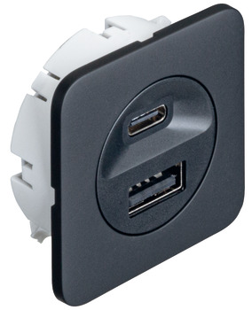 USB-ladestation, Häfele Loox5, USB-A / USB-C, 24 V